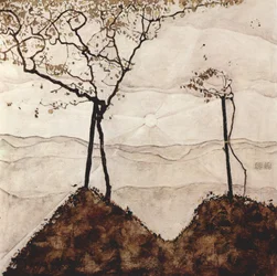 Sole autunnale e alberi
